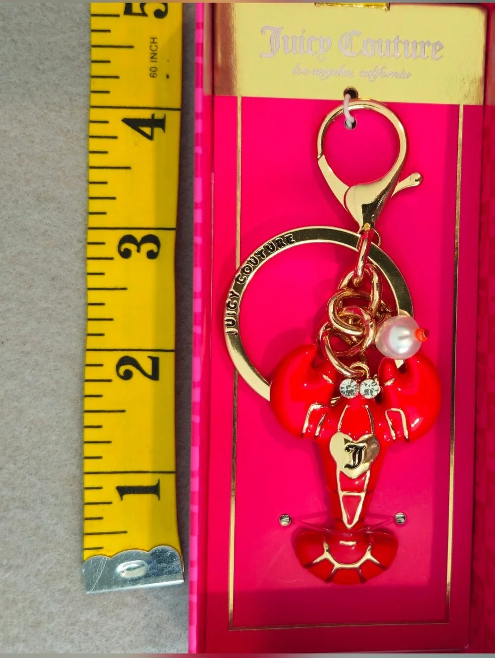 Juicy Couture Pink and Gold Lobster Keyring Charm